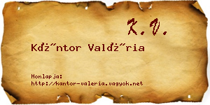 Kántor Valéria névjegykártya